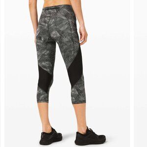 Lululemon Run Off Route Mid-Rise Crop 21" leggings Velocity Mesh Island Mist - 4